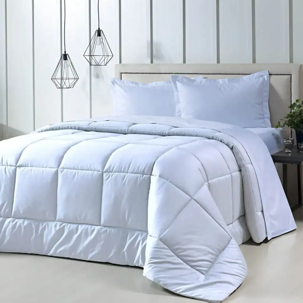 Edredom Casal Queen Percal 400 Fios Egípcio 100% Algodão Conforto Premium Cor Branco